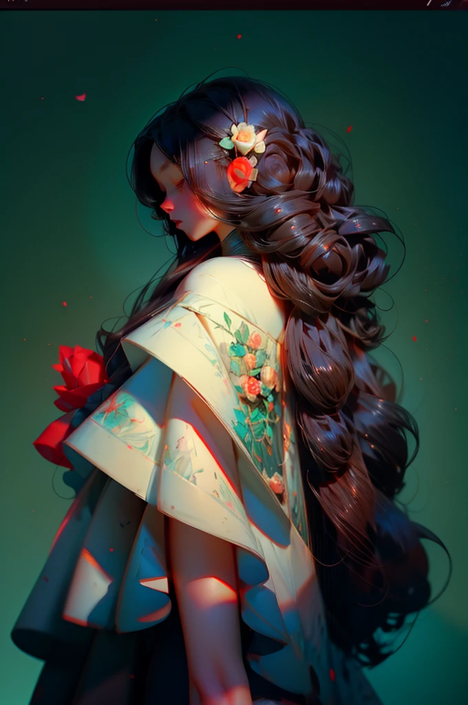Anime girl with long black hair and white dress with red roses, Guvez, Guvez on pixiv artstation, Detailed digital anime art, beautiful anime girl, Guvez on artstation pixiv, anime style 4k, guys, beautiful anime pictures, Detailed picture of anime girl, beautiful anime woman, Detailed anime art