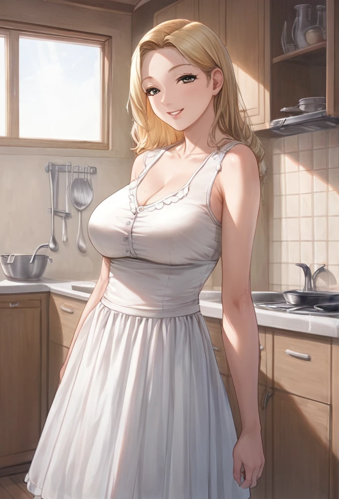 detailed illustration (side view),dynamic angle,ultra-detailed, illustration, pose for the camera, smiling at viewer, clean line art, shading, anime, 2020’s anime style, detailed eyes, detailed face, beautiful face,

Anime, 2d anime, cartoon anime, detailed illustration, dynamic angle, ultra-detailed, illustration, full body shot, 1girl,  1950’s stay at home wife, button up blouse and long skirt, anime half closed eyes. A knowing smile, standing in kitchen, domestic goddess, blonde white American woman