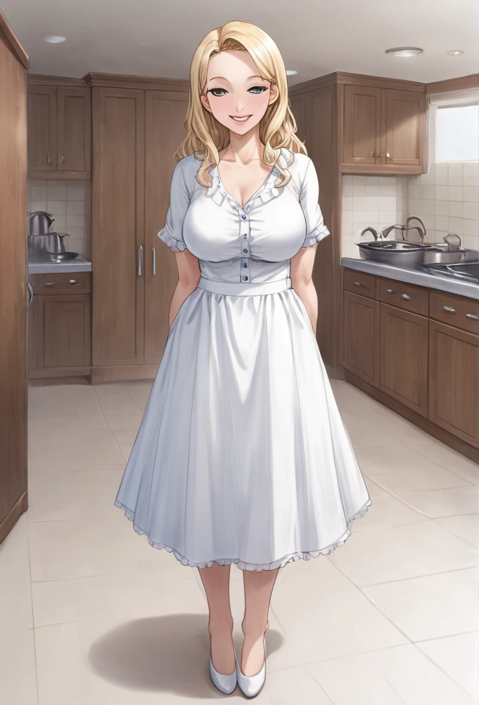 detailed illustration (side view),dynamic angle,ultra-detailed, illustration, pose for the camera, smiling at viewer, clean line art, shading, anime, 2020’s anime style, detailed eyes, detailed face, beautiful face,
Anime, 2d anime, cartoon anime, detailed illustration, dynamic angle, ultra-detailed, illustration, full body shot, 1girl, 1950’s stay at home wife, button up blouse and long skirt, anime half closed eyes. A knowing smile, standing in kitchen, domestic goddess, blonde white American woman