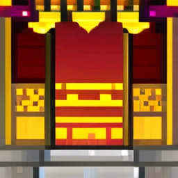 The back view of an adventurer standing in front of the door of the Golden Palace