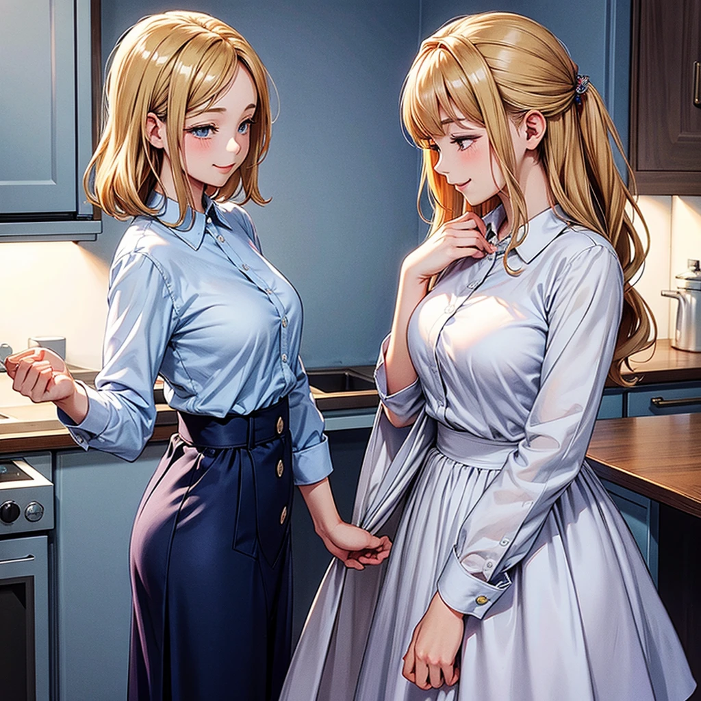 detailed illustration (side view),dynamic angle,ultra-detailed, illustration, pose for the camera, smiling at viewer, clean line art, shading, anime, 2020’s anime style, detailed eyes, detailed face, beautiful face,

Anime, 2d anime, cartoon anime, detailed illustration, dynamic angle, ultra-detailed, illustration, full body shot, 1girl,  1950’s stay at home wife, button up blouse and long skirt, anime half closed eyes. A knowing smile, standing in kitchen, domestic goddess, blonde white American woman
