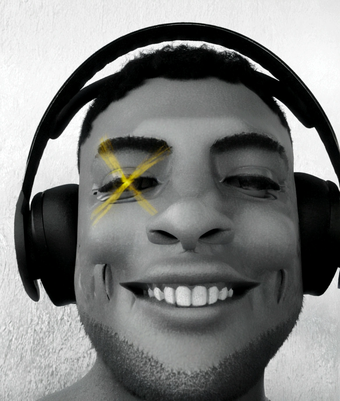 Cartoon character of a man in black shirt and black headset on his head, an animated character, stylized character, animation style rendering, 3d stylized, Arnold Maya rendering, Stylized 3D rendering, toon render screenshot, 3d character, 3d character, Stylized 3D rendering, 3D character rendering, cartoon character, Personagem de close up, character posing, (Pixar-style) (master part:1.2) (bokeh) (best qualityer) (skin detailed) (detailed texture) (8K) (Argilla) (cinematic lighting) (sharp focus