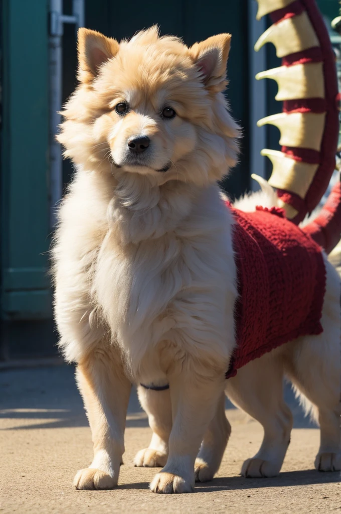 A fluffy dog-like dragon