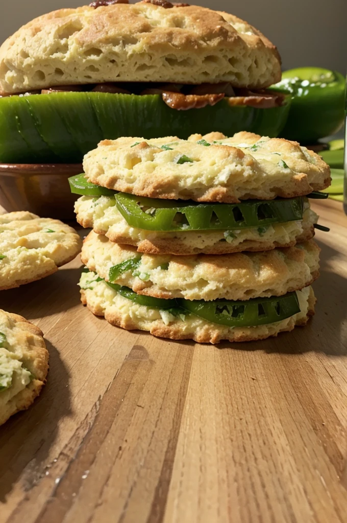 generate photo realistic image of Keto Jalapeño Popper Biscuits