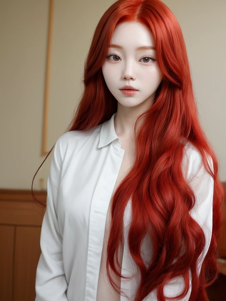  Korean with long red hair 