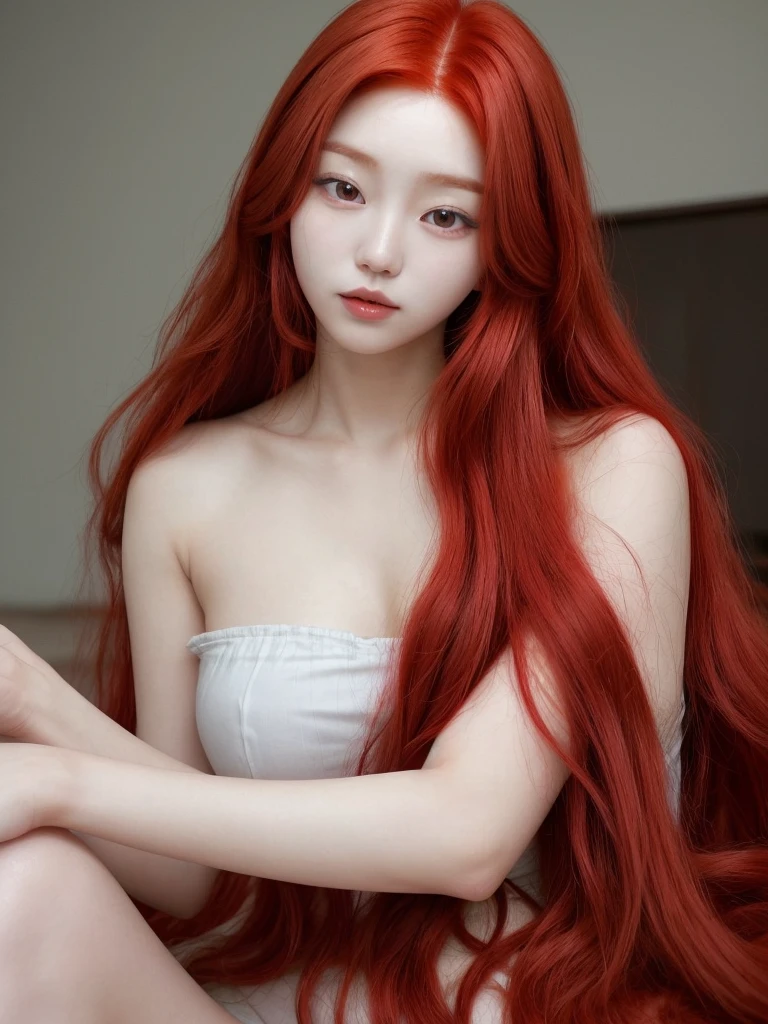  Korean with long red hair 