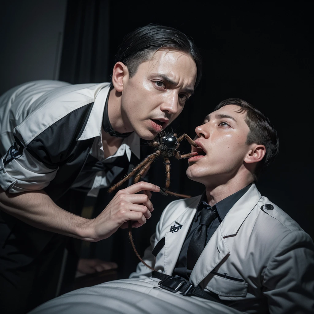 A spider biting 's hand