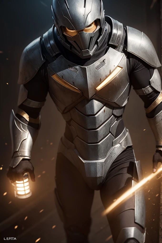 Letra L and C, with effects, lighting, Homem de ferro