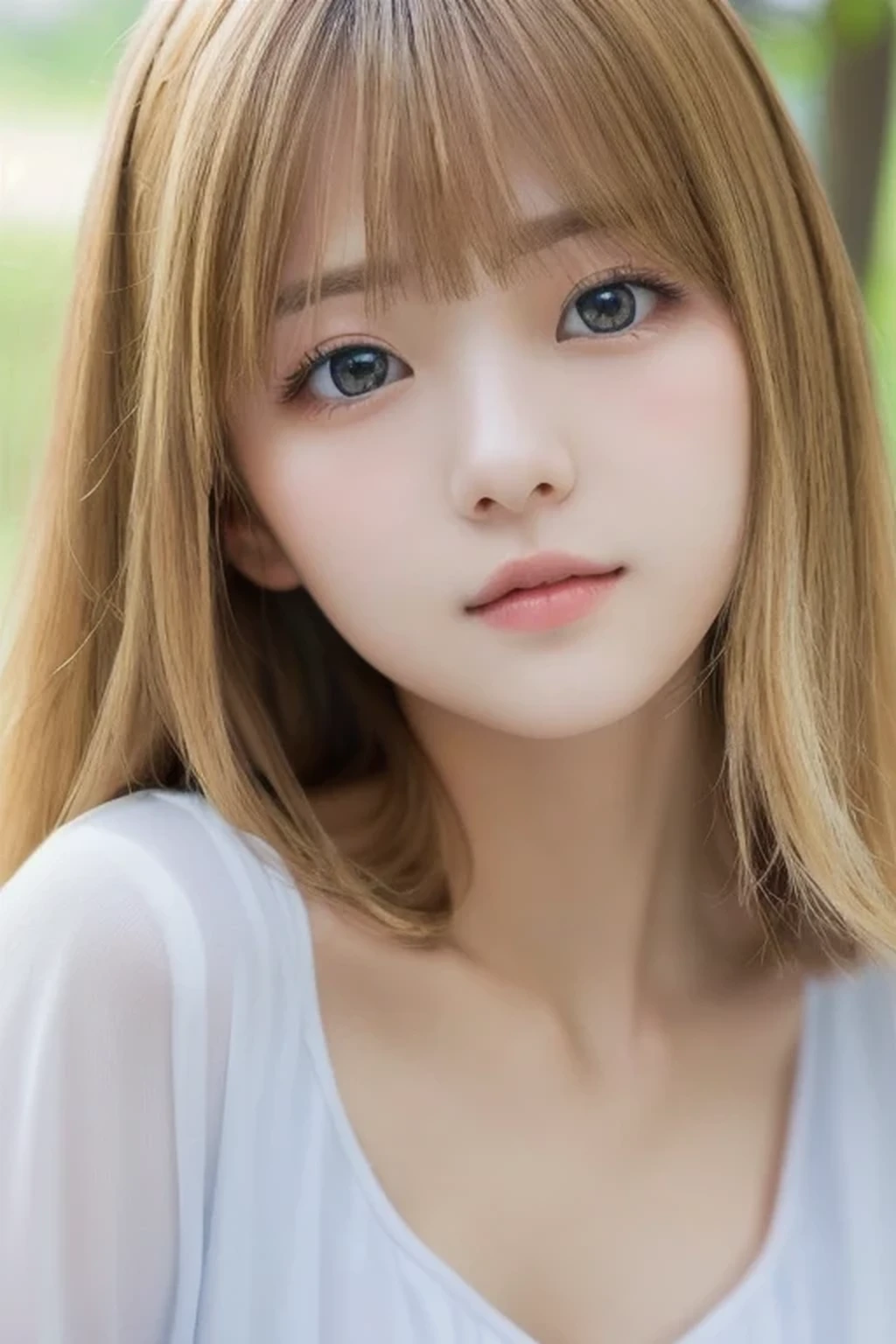 Woman with long blonde hair and blue eyes posing for photo, Cute natural anime face, Beautiful Japanese girl face, Girl cute beautiful face, Young and adorable Korean face, Larisa Manovar, Cute realistic portrait, Realistic young anime girl, Korean Girls, Real life anime girls, Beautiful young Korean woman, Beautiful Korean Women, A lovely and delicate face
