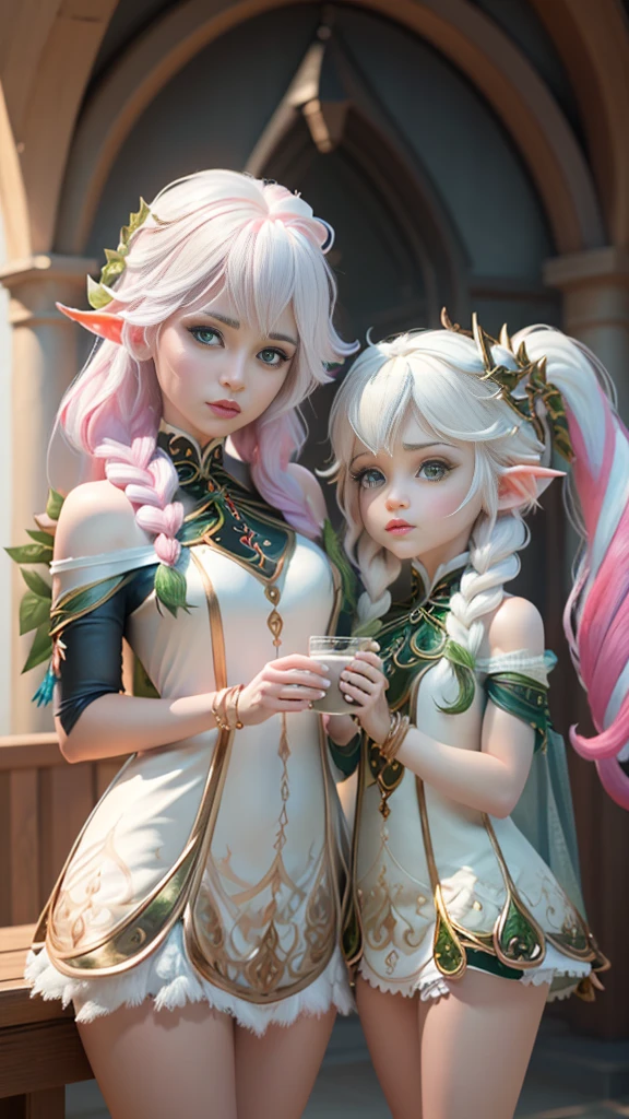 Elfgirl (rose quartz SU-Elsa frozen Disney merging models.) (ultra FUSION of white and pink hair) (small tits) Highly detailed CG unity 8k wallpaper, style shot, complex, high detail, dramatic, highest quality movie still image, very detailed, masterpiece, best quality, character design, Elsa, Elsa from Frozen, Fusion Pink Diamond ((Dark style)), realistic ultra-detailed rendering style, natural light, sharp character design, (hard focus, 8k), (((natural skin texture))), 8k textures, soft cinematic lighting, adobe lightroom, dark room, hdr, Sophisticated, Elegant, Rich Detail, Sharp Focuilm Look))), Soothing Tones, Detail Frenzy, Intricate Detail, Super Detail, Low Contrast, Soft Film Lighting, Dull Colors, Exposure Blending, HDR, Fade, 35mm, f/1.4, ISO64, f16, 25 sec.