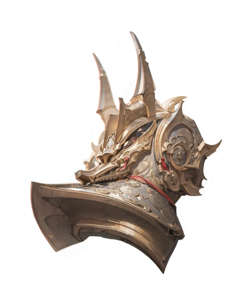 high quality, ,Meticulous portrayal,Clear structure,Clear structure的,Precise construction,Looking up,Metal,armor,Faucet,Chinese style,武将armor,armor