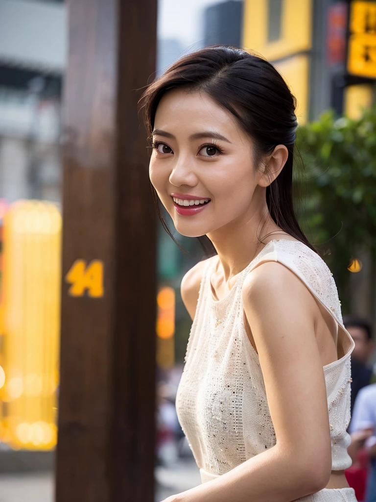 1girl, beautiful detailed eyes, beautiful detailed lips, extremely detailed face and figure, long eyelashes, Gao Yuanyuan, casual dress, walking in  Square, Beijing, China, smiling, natural lighting, photorealistic, (best quality,4k,8k,highres,masterpiece:1.2),ultra-detailed,(realistic,photorealistic,photo-realistic:1.37),HDR,studio lighting,vivid colors,concept art