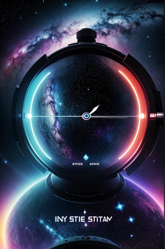 "Design a YouTube thumbnail for a video titled 'Mystery of Space Time.' The thumbnail should feature a deep space background with stars, galaxies, and a swirling nebula. Overlay a partially transparent clock or watch to symbolize time, blended with the space scene. Include a silhouette of an astronaut or a figure gazing at the stars. Use bold, futuristic text for the title with a glowing or neon effect, ensuring it stands out. The design should evoke mystery, science, and wonder, and be easily readable at small sizes."