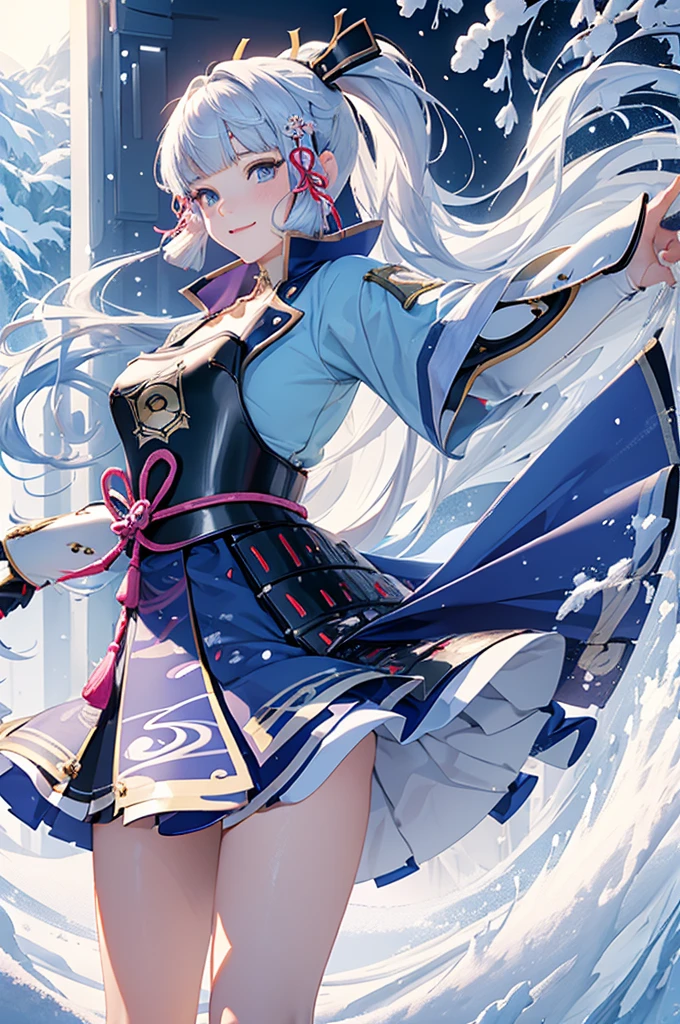 ((kamisatoayakadef)),1 Anime Girl, Warrior, Realistic people,Realistic, beautiful, smile, elegant, Majestic, Splash Art, Particles of light, Diamond Blade, Dynamic pose, ((fan、fanを持っている))((fanを広げる)),milky way, (Fractal Art:1.1),(Ice Flower:1.4), Most detailed,(抽象的なbackground:1.1), (Shiny skin), (Many colors:1.4), Ultra-high resolution,, masterpiece, Accurate, Anatomically correct, texture.(background:snow、snowの街、snowの結晶、Wind、旋Wind)
