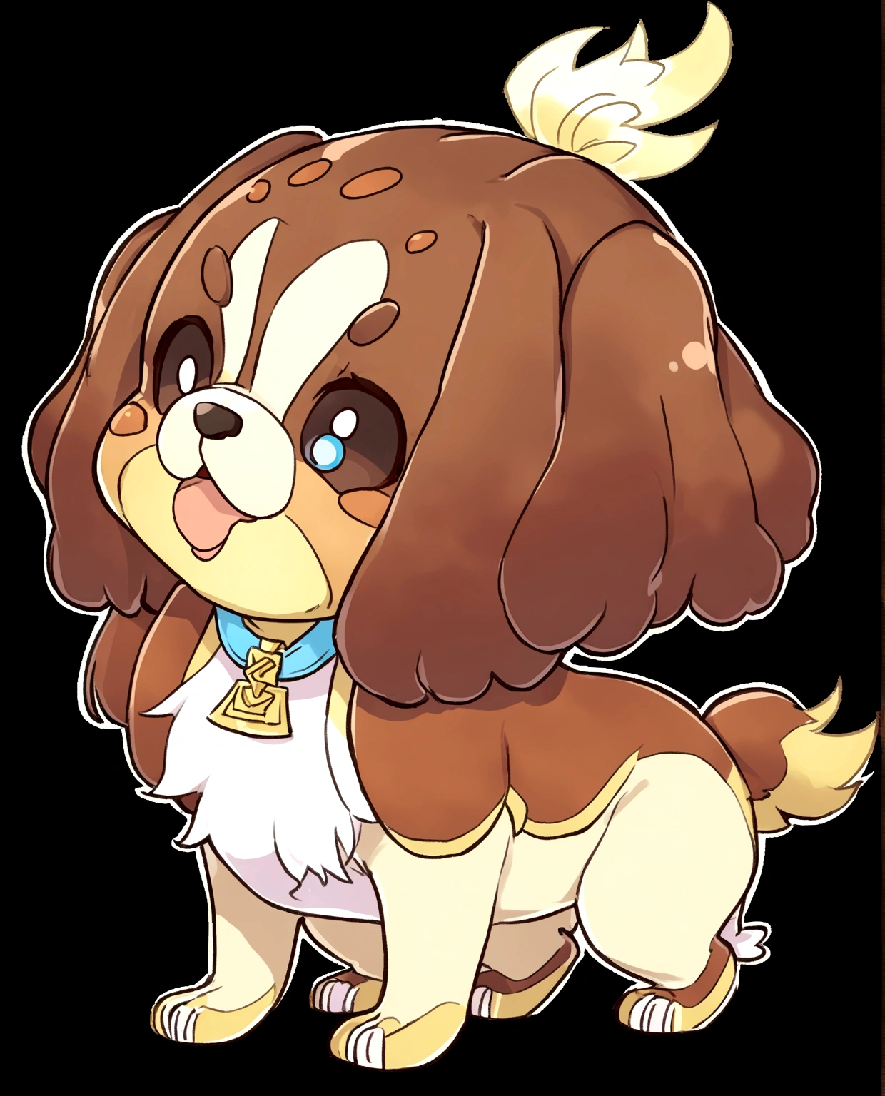 pokemon dog king charles spaniel and sand
 earth type and ghost 