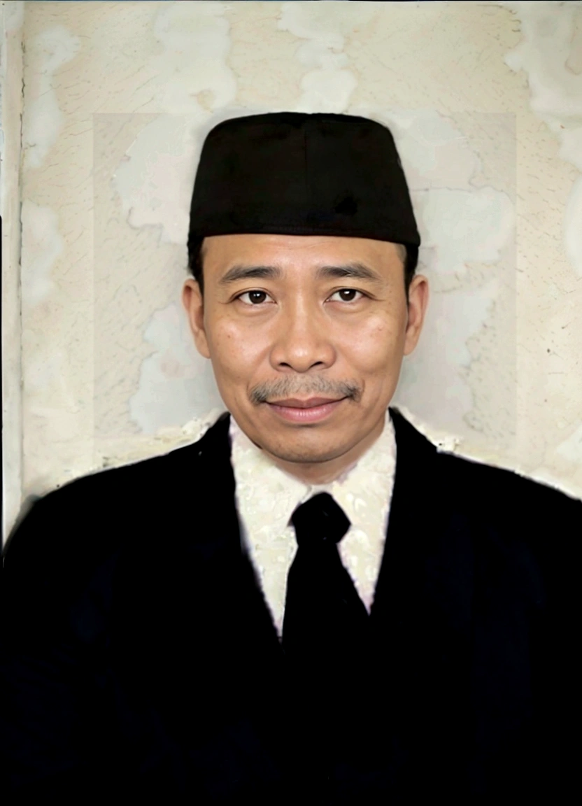 there is a man in a black suit and a black hat, inspired by I Ketut Soki, inspired by Basuki Abdullah, raden saleh, full protrait, by I Ketut Soki, ramil sunga, digital art but photo, jokowi, academy headmaster, mohamed chahin, photoshopped, inspired by Bohumil Kubista