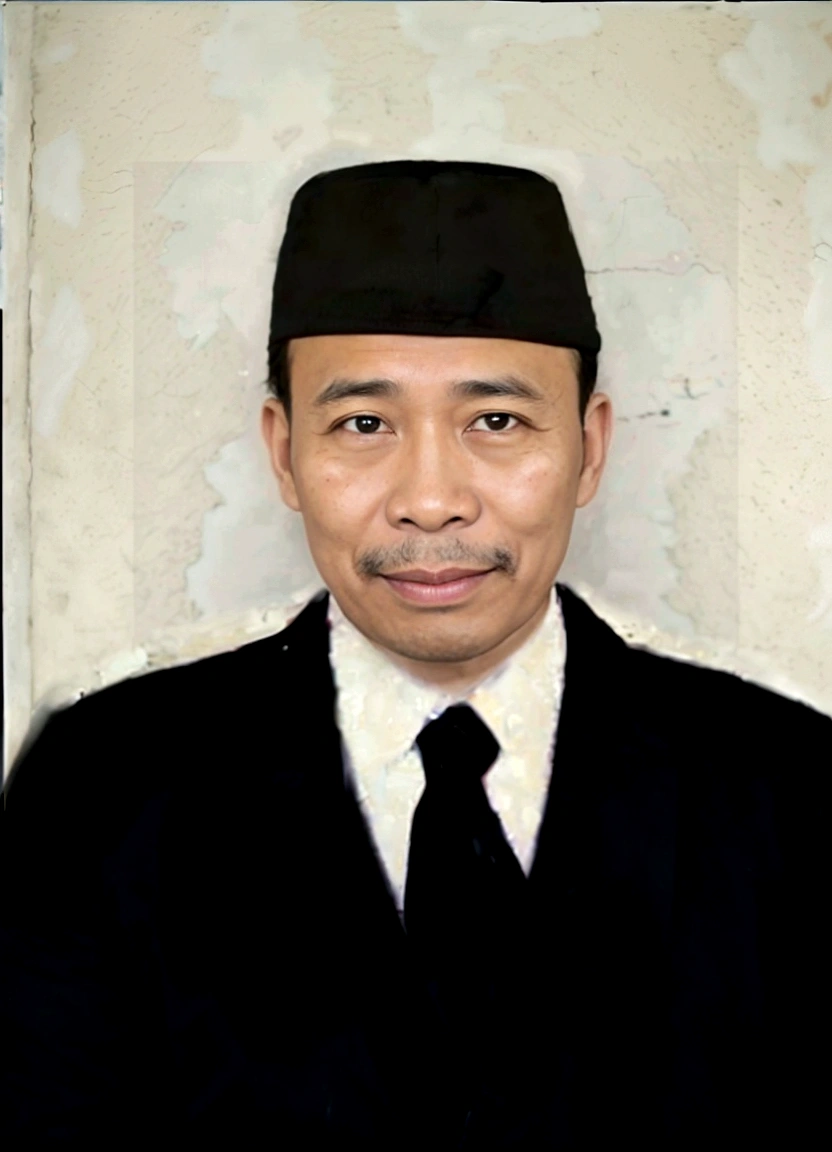 there is a man in a black suit and a black hat, inspired by I Ketut Soki, inspired by Basuki Abdullah, raden saleh, full protrait, by I Ketut Soki, ramil sunga, digital art but photo, jokowi, academy headmaster, mohamed chahin, photoshopped, inspired by Bohumil Kubista
