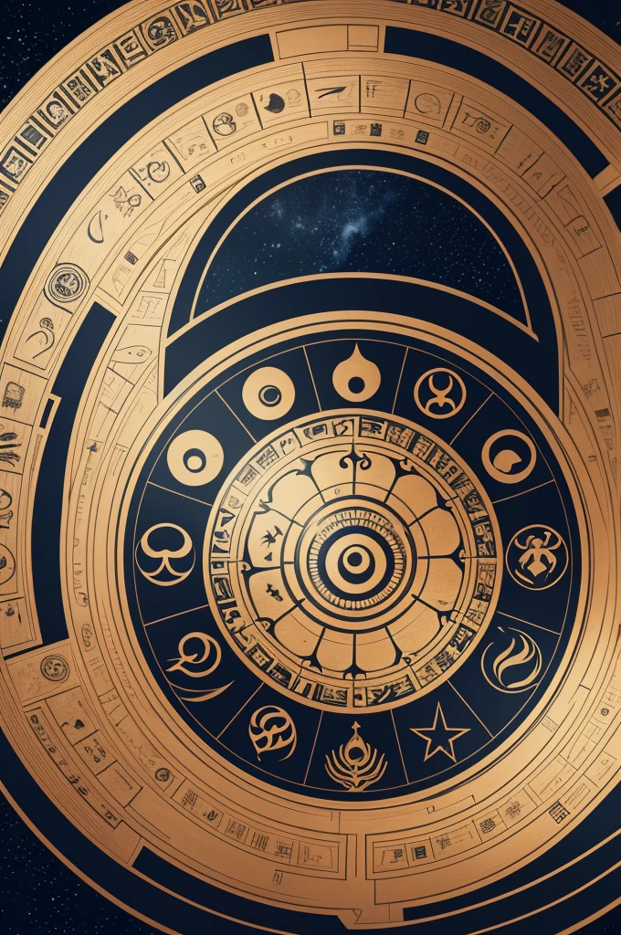 Create a circular image for a logo containing the twelve signs of the Zodiac with large symbols
