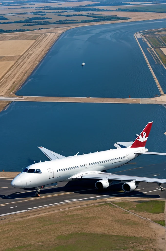 A plane 15 meters wide and 30 meters long