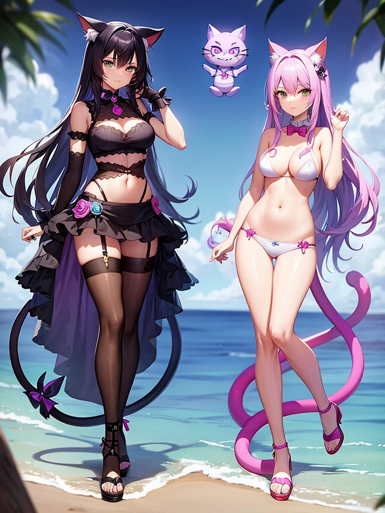 three little girls naked, hair different colors, all little girls with small breasts, ass, butt details, all little girls with demon horns, all little girls with demon tails, all girls with stunning eyes, tribal tattoo, all girls wearing long boots and socks,desert sands, ultra HD, 8K,
