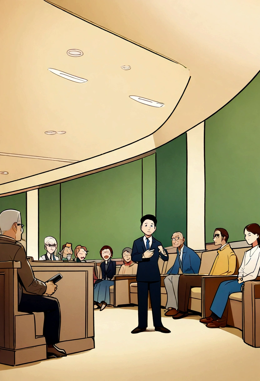 A group of people sitting in the waiting room, proffesional illustration, flat illustration, giving an interview, corporate animation style, interview, illustration!, illustration, professional illustration, by Lee Jeon Suk, an illustration, cartoon illustration, simple illustration, High quality portrait, audience, author：Kim Jong-hee, illustration], Office background, Professional character design, No characters