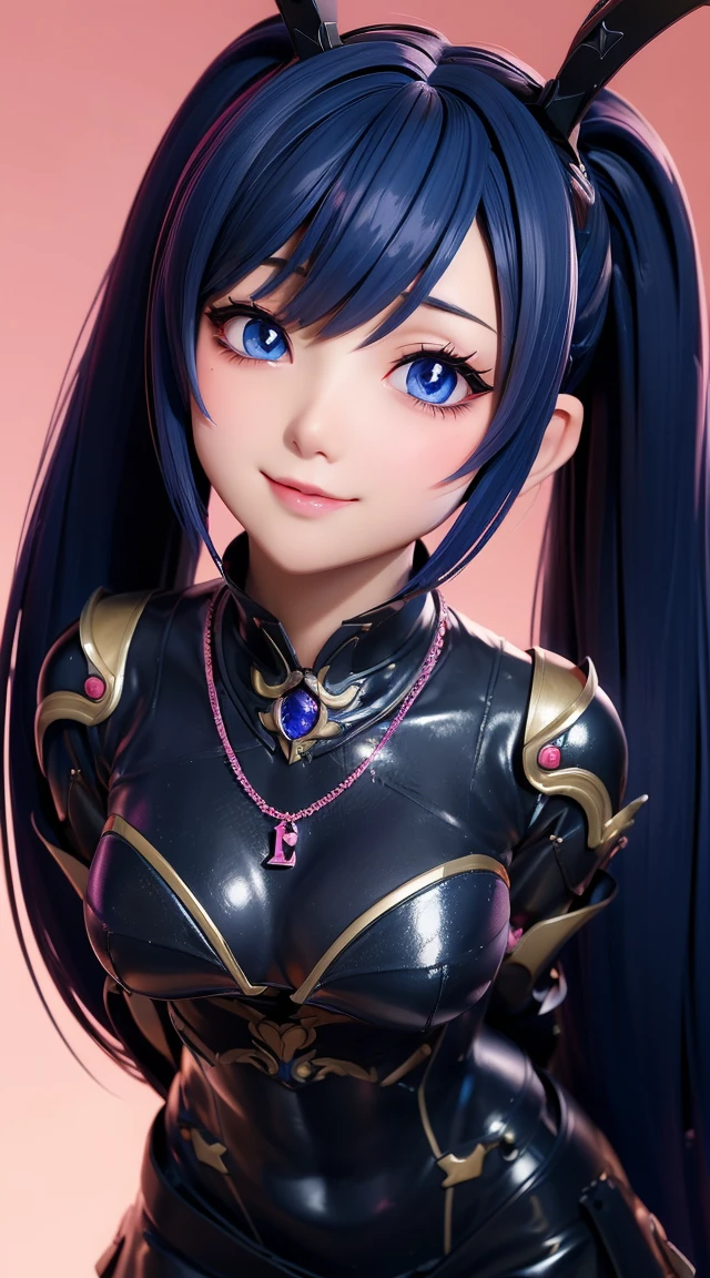  (masterpiece:1.3), (Best Quality:1.3), (Ultra-detailed:1.2), ((kawaii)), Cute, (lovely), (()), ((Extremely detailed)), 4K, (8K), Best Quality, (Beautiful), Illustration, anime style, (bold line:1.2), Gradation, looking at viewer, //, (bent down:1.1), (arms behind back), //, a cute girl, 1girl, (solo:1.2), gleaming skin, //, (), (Perfect eyes:1.2), (Perfect iris:1.2), //, darkblue hair color, (beautiful eyes) //, (half closed eyes:1.3), ( expression:1.2), Fascinated expression, smile, (blush:1.2), //, modern city background, on rock, twin tails, straight bangs, muscle girl, hard abs, exposed abs, NECKLACE, skirt, heavy armor suit, mecha musume, underboobs