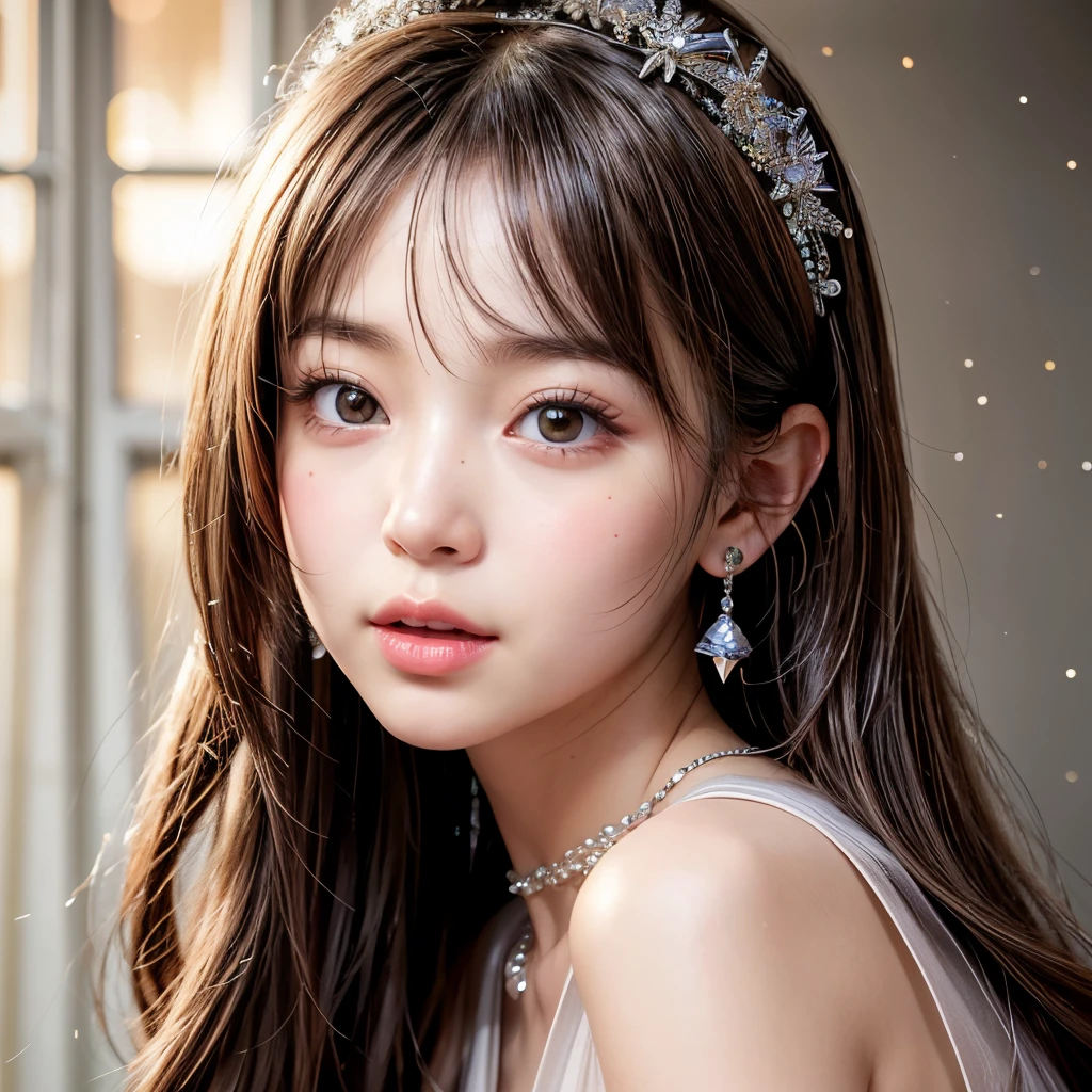 NSFW, 8k, High-level, absurd, masterpiece, best quality, primitive, very detailed CG, very detailed wallpaper, perfect lighting, Extremely detailed (((The personifying " princess Jasmine " as a ))), MysticSight, Tyndall effect, Tyndall scattering, Studio gray background with (many Dazzling RainbowColor particles BokeH:1.28), (RoundlyButts, ThighGap), (Exposed:0.4), (Assfocus with looking ahead), BREAK (NOGIZAKA face variations) Extremely Detailed very KAWAII face variations, perfect anatomy, Childish, captivating gaze, elaborate detailed Eyes with (sparkling highlights:1.28), long eyelashes、Glossy RED Lips with beautiful details, Coquettish tongue, Rosy cheeks, Radiant PearlSkin with clear transparency . { (Dynamic LifeLike expressions:1.4) | :d) }, (large eyes:-1) .