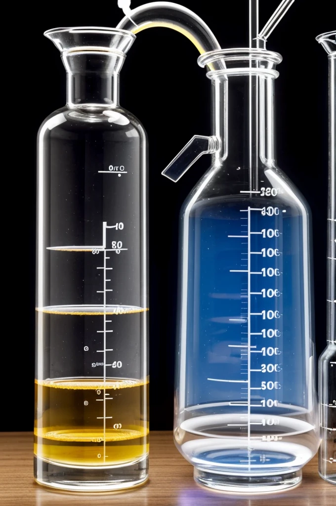 “Titration setup with a burette containing a base above a conical flask with an acid and an indicator