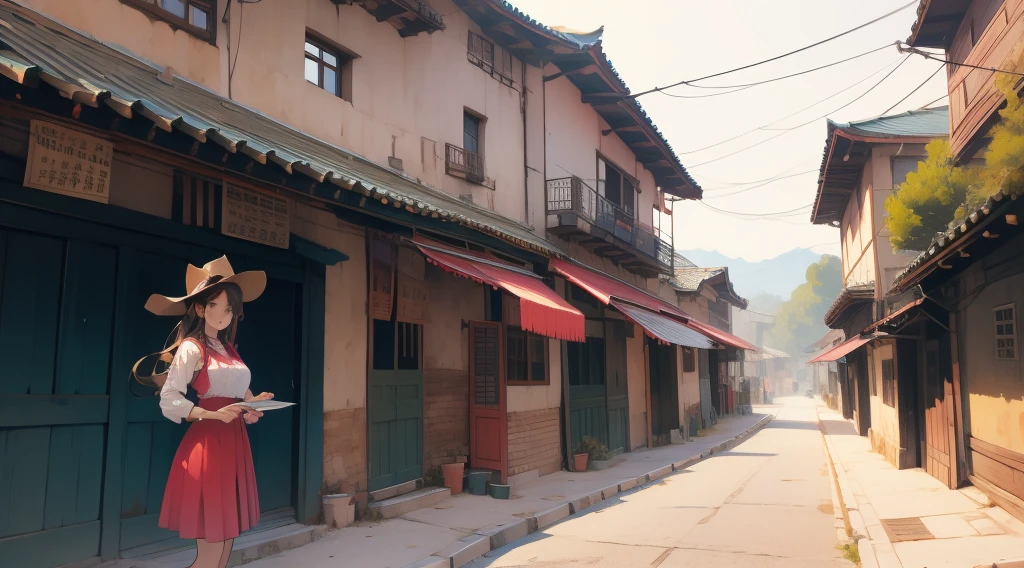 Western-style building　beautiful girl