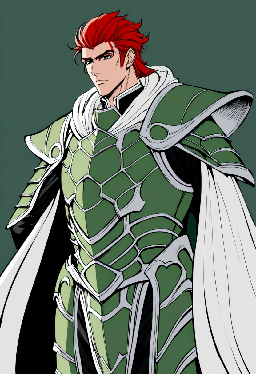 Gareth bale footballers from wales wearing armor and cape green white red coloured, bleach style