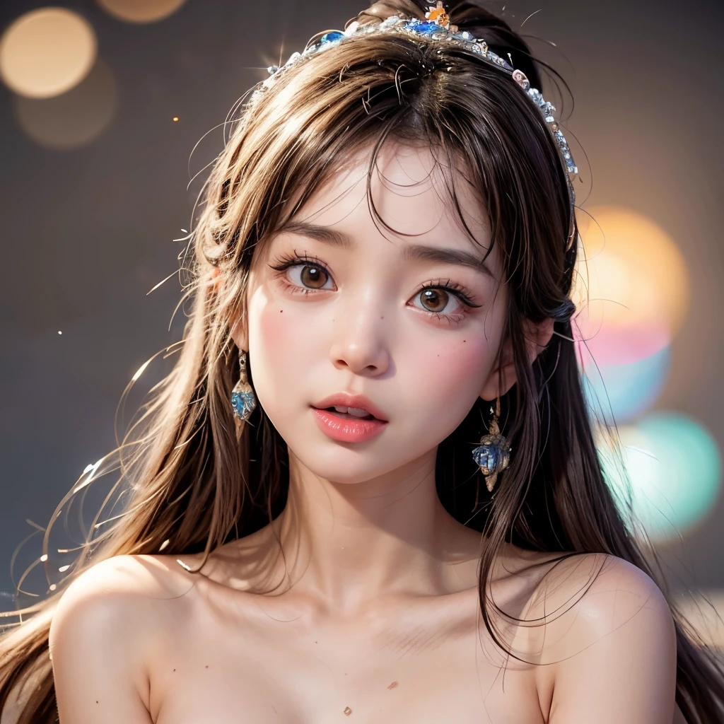NSFW, 8k, High-level, absurd, masterpiece, best quality, primitive, very detailed CG, very detailed wallpaper, perfect lighting, Extremely detailed (((The personifying " princess Jasmine in Aladdin " as a Girl))), MysticSight, Tyndall effect, Tyndall scattering, Studio gray background with (many Dazzling RainbowColor particles BokeH:1.28), (RoundlyButts, ThighGap), (Exposed:0.4), (Assfocus with looking ahead), BREAK (NOGIZAKA face variations) Extremely Detailed very KAWAII face variations, perfect anatomy, Childish, captivating gaze, elaborate detailed Eyes with (sparkling highlights:1.28), long eyelashes、Glossy RED Lips with beautiful details, Coquettish tongue, Rosy cheeks, Radiant PearlSkin with clear transparency . { (Dynamic LifeLike expressions:1.4) | :d) }, (large eyes:-1) .