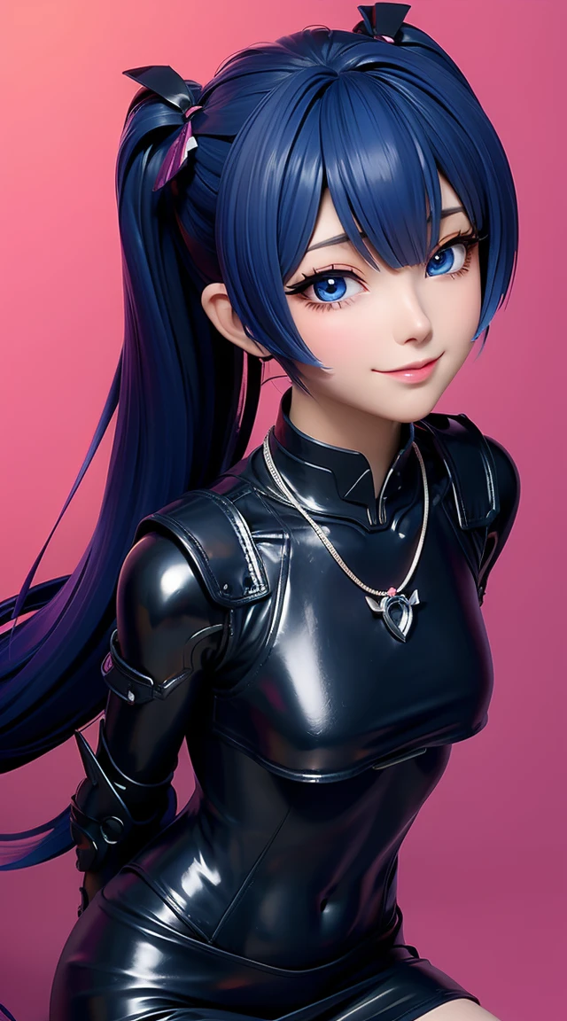 (masterpiece:1.3), (Best Quality:1.3), (Ultra-detailed:1.2), ((kawaii)), Cute, (lovely), ((sexy)), ((Extremely detailed)), 4K, (8K), Best Quality, (Beautiful), Illustration, anime style, (bold line:1.2), Gradation, looking at viewer, //, (bent down:1.1), (arms behind back), //, a cute girl, 1girl, (solo:1.2), gleaming skin, //, (flat chested), (Perfect eyes:1.2), (Perfect iris:1.2), //, darkblue hair color, (beautiful eyes) //, (half closed eyes:1.3), (sexual expression:1.2), Fascinated expression, smile, (blush:1.2), //, modern city background, on rock, twin tails, straight bangs, muscle girl, hard abs, exposed abs, NECKLACE, skirt, heavy armor suit, mecha musume, underboobs
