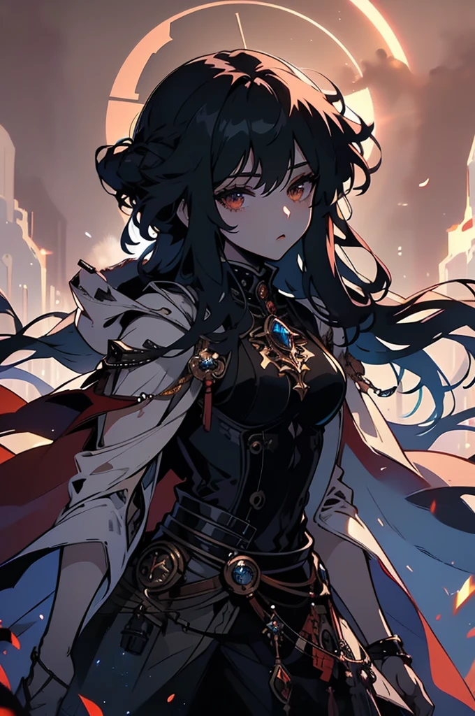 In the midst of a bioluminescent solar eclipse, a brave explorer is depicted in an oil painting. The main subject is a figure standing in awe with a telescope in hand, their silhouette illuminated by the ethereal glow of the celestial event. The image, a vivid and expertly crafted painting, captures the explorer's sense of wonder and adventure under the darkened sun. The explorer's rugged features are highlighted by the surreal, otherworldly colors of the eclipse, creating a striking contrast between the human figure and the cosmic phenomenon. This masterpiece is a testament to the artist's skill and ability to bring the viewer into a world where science and beauty collide.