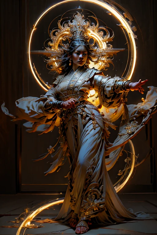 1 woman, Asia, delicate face, beautiful, Big eyes, full body, sacred, high cold, Flowing hair , facial details, Spectacular armor, Spectacular accessories, white skin, black hair, sacred, Masterpiece, Fantasy, แสงsacred, ring of back, 41 rings, reality and dreams come together, 8K, maximum, best quality, Masterpiece, close up, from the front, Facing the audience, full body, alone,