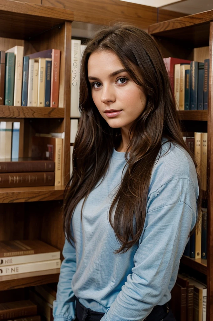 make me a 25 year old brunette in the library
