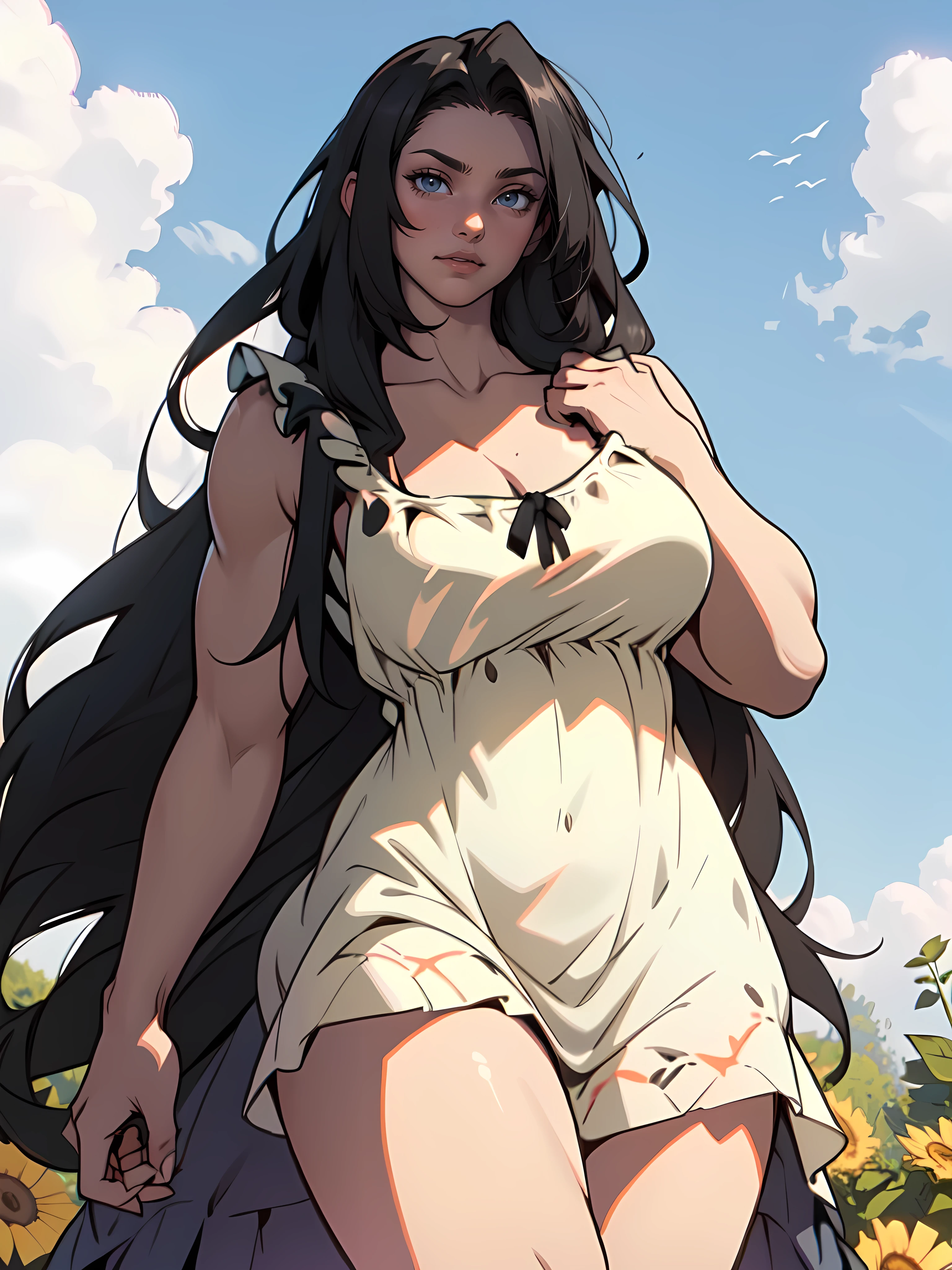 muscular huge breasts thick sunny sky clouds black hair yellow eyes sundress black hair yellow eyes pale skin solo joyful long straight hair long straight hair long straight hair long straight hair long straight hair long straight hair long straight hair long straight hair long straight hair