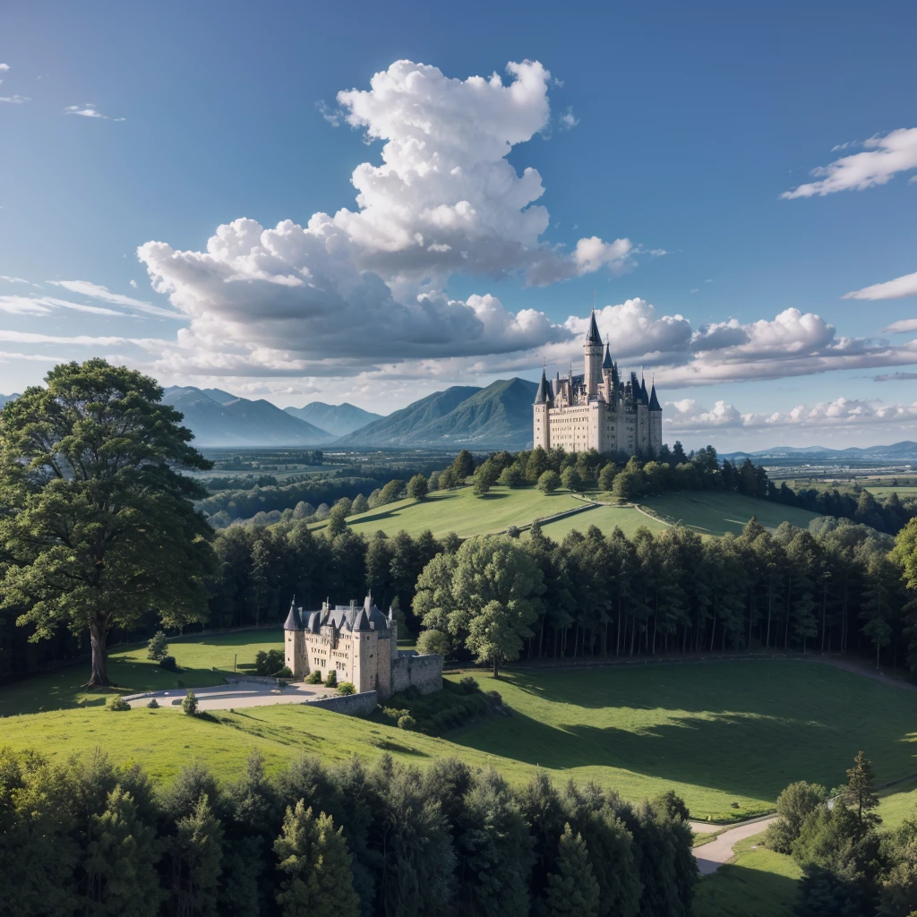 Landscape, castle Far away, 