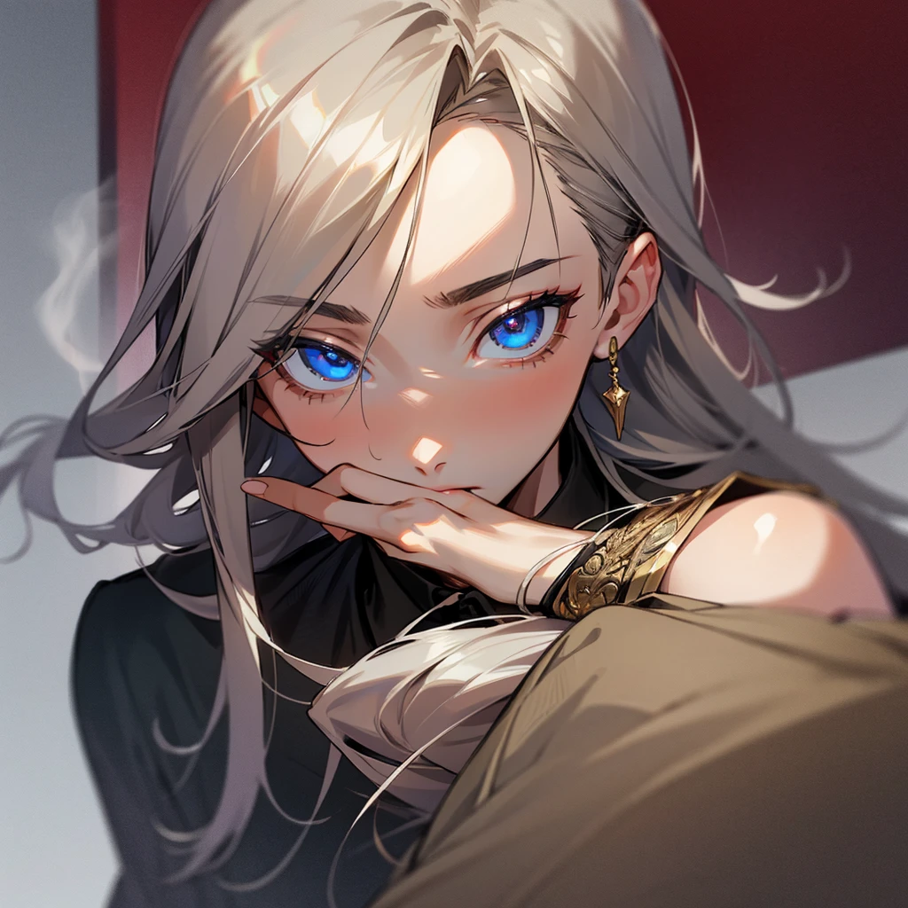 Boy, teenager shoulder-length hair, smoking, older, beautiful detailed eyes, extremely detailed face