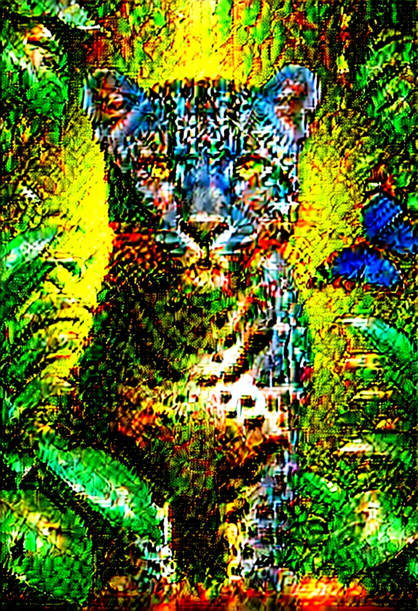 Lush plants,A fierce leopard in the jungle,1leopard,orange piercing eyes,black and white,dark background,photorealistic,realistic,high quality,high resolution,ultra detailed,masterpiece,studio lighting,cinematic lighting,dramatic lighting,Blue glowing butterfly,Water drops on leaves