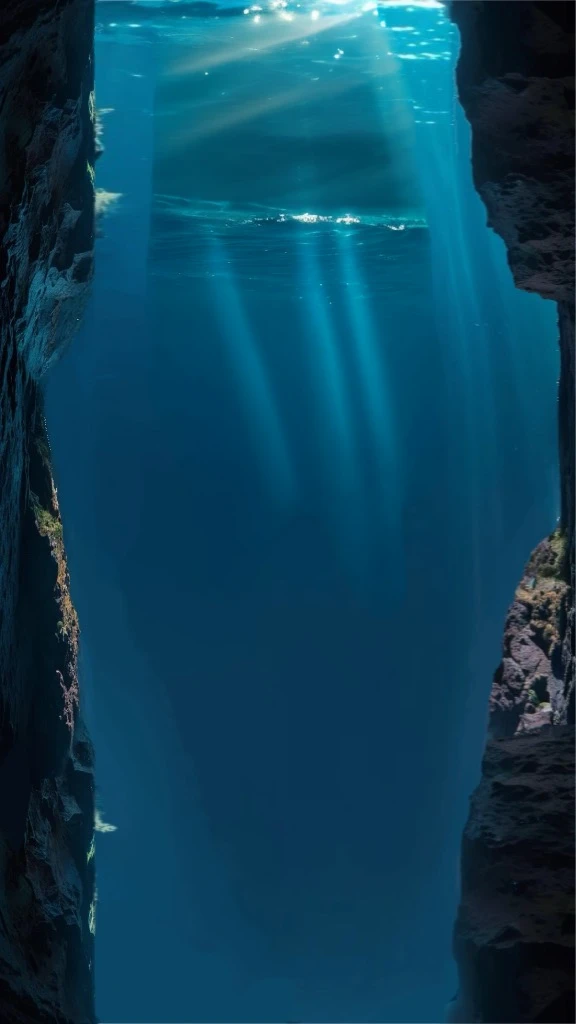 Light shining from the sea