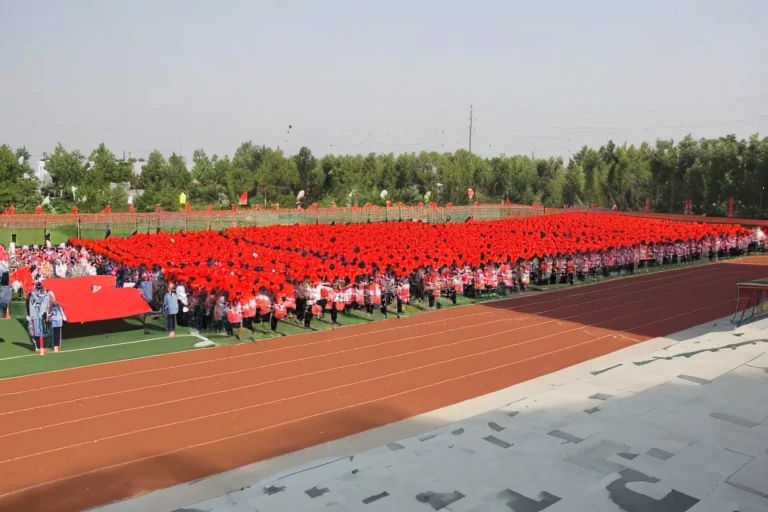 1st-5th grade students and all teachers(About 1,000 people)
Cuiping small team《China red》(If faith had color,一定是China red)
1. Each student in grades 1-4 will receive a small red flag and a small red flower.,Aerial photography of the city above your head。
2. Grade 5 has a big red flag team,And the flag team。
3.School Band 4.30 people in white clothes close-up team 5.Teachers' Team