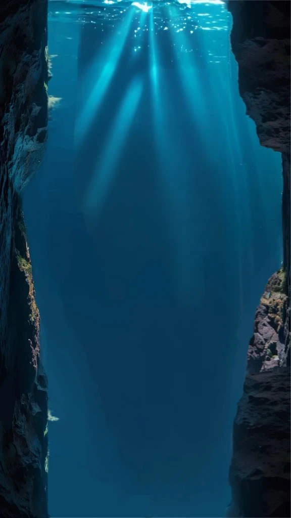 Light shining from the sea