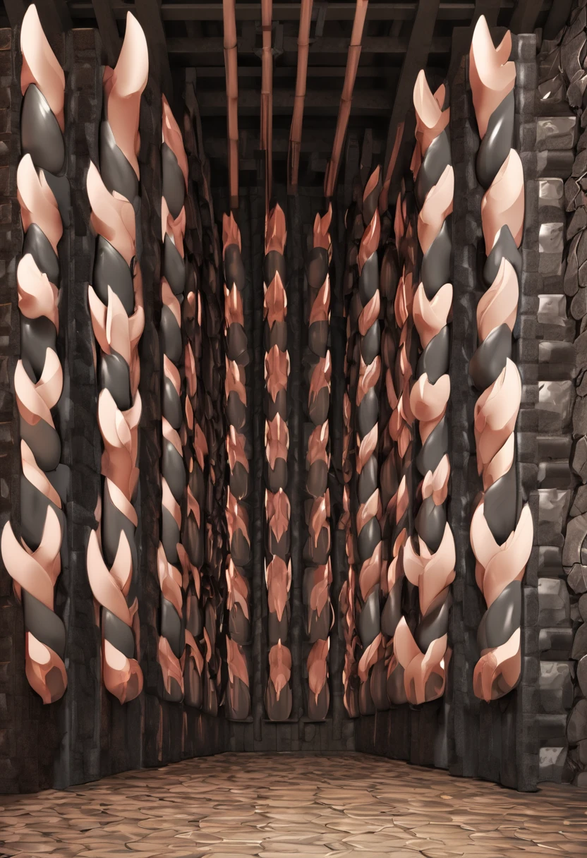 A dungeon of thousands of big horse  on the walls and each one makes a 