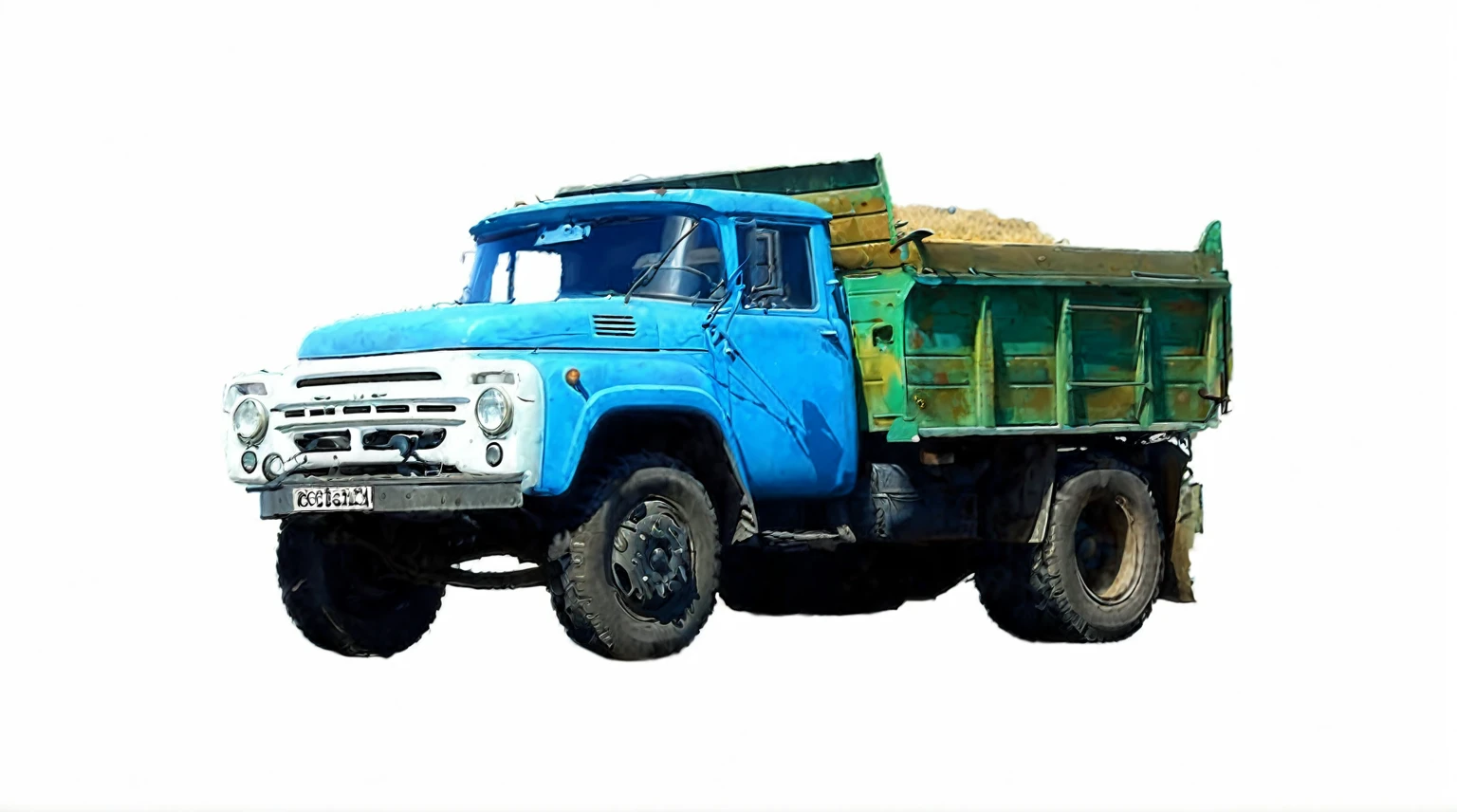 soviet truck, extreme detailed fantasy environment on background
