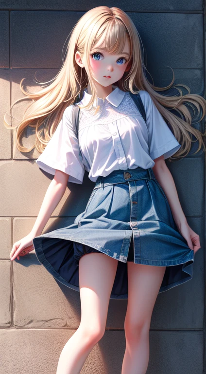 High resolution, Highest quality, super high quality, Very detailed, 8K、mini skirt、Embarrassing