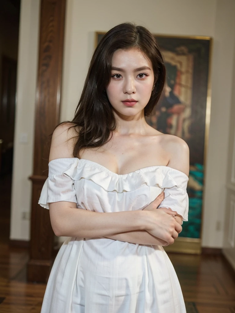 ((best quality)), ((masterpiece)), (detailed), 1girl, off-shoulder lingering, 