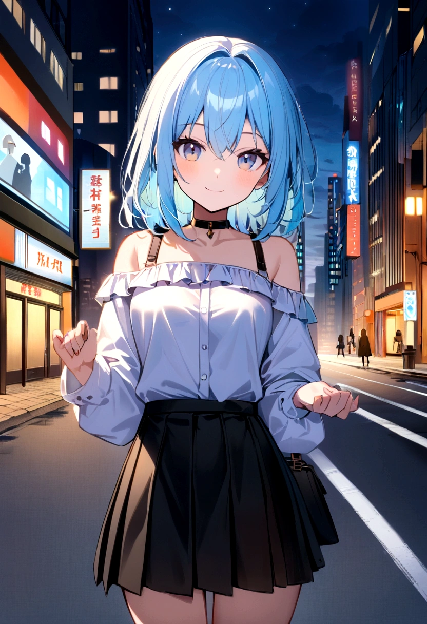 (masterpiece:1.3), (best quality:1.3), high-resolution,
watercolor pencil,
sideboob, upper body,
head_tilt, flying_sweatdrops, walking motion,
(cute1girl:1.3), solo,
white skin, small Breast, eight-headed person,
light blue hair, (blue gradiient hair:1.1), very short hair, blunt bangs, beautiful hair, blue eyes, beautiful detailed eyes,
(tongue out:1.4), open mouth, happy, seductive smile, embarrassed,
cardigan, Simple Costumes, pencil skirt, earrings,
dusk sky, busy street, outdoors,
shadowlighting,
