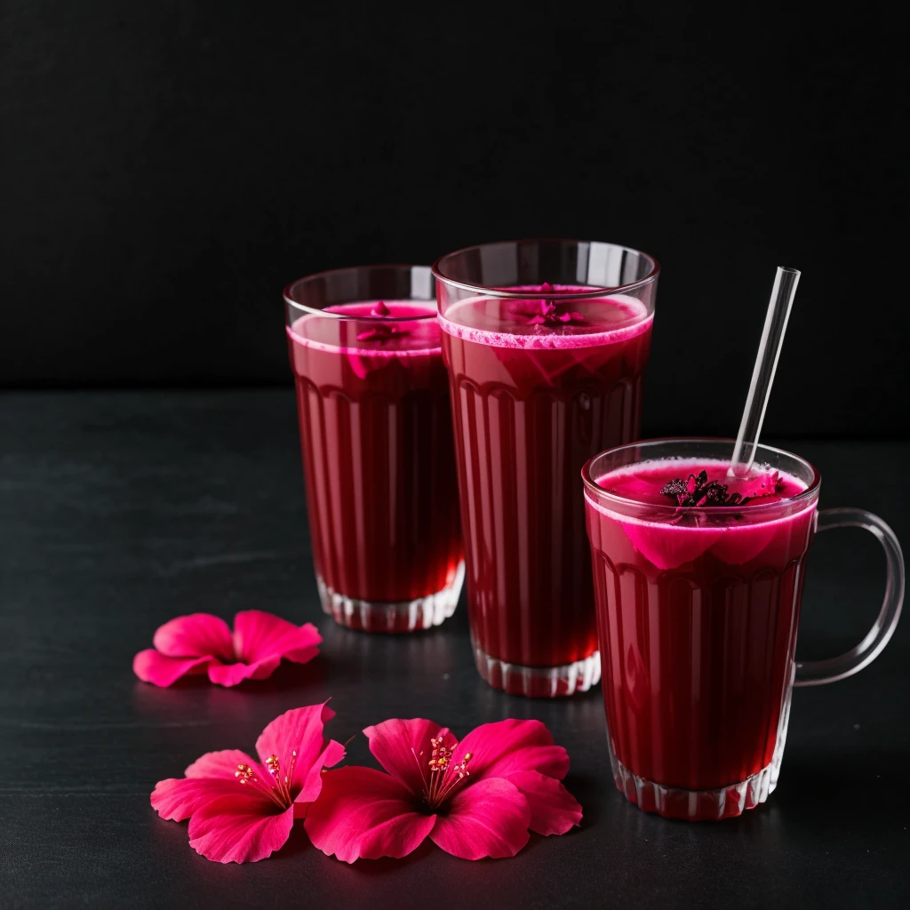 put a professional black background  , On this side is a transparent cup with hibiscus tea. , that most of the bottom is empty and the cup has to be in the corner , I only want 1 cup 



