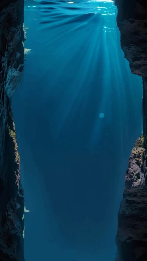 Light shining from the sea