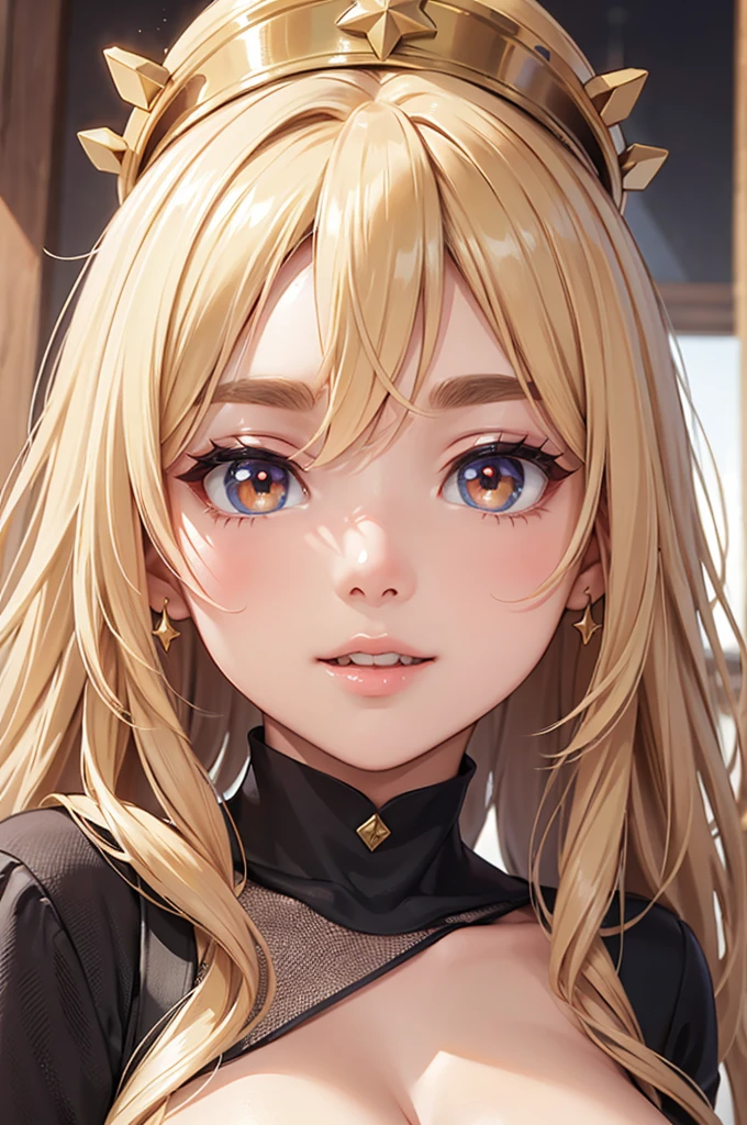 Browsing Caution,masterpiece、highest quality、High resolution、High-quality images、8K, 2 female、skin luster、Glowing Skin、Skin Texture、Expression of fine eyeasterpiece,8K,
masterpiece, highest quality, High resolution,
blonde、short、girl、topless、Face close-up、smile、Plump lips、Open your mouth、High nose、Straight nose、star-shaped pupils:1.4、Golden Eyes、eye shadow、Thick eyebrows